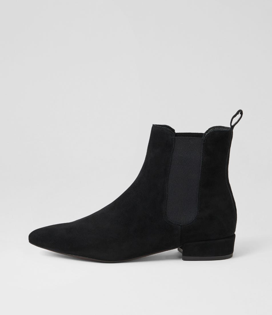 Emmahs Black Suede Chelsea Boots