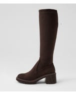 Zina Choc Stretch Microsuede Knee High Boots