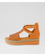 Accra Orange Leather Sandals