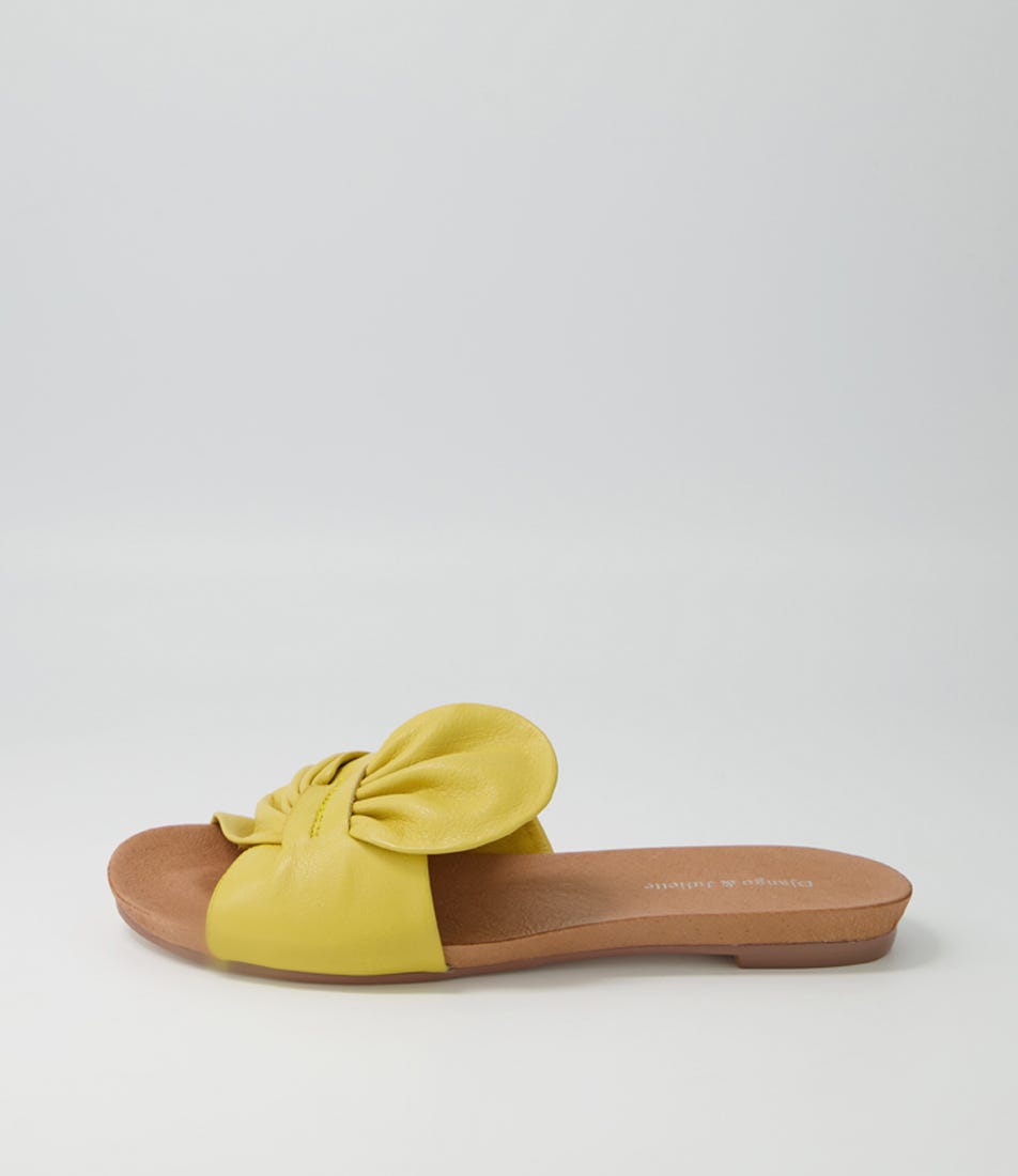 Jacool Yellow Leather Slides by Django & Juliette