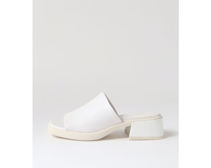Parnee Parnee White Leather Mules by Django & Juliette