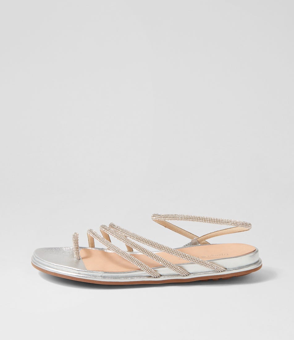 Boota Silver Jewel Fabric Sandals by Django & Juliette
