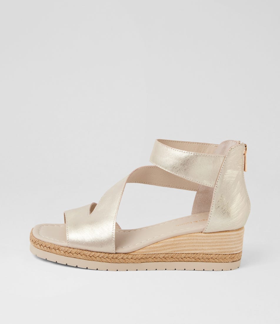 Ismet Pale Gold Scratch Leather Sandals