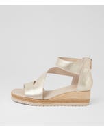 Ismet Pale Gold Scratch Leather Sandals