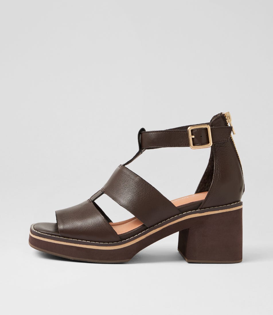 Jasty Choc Leather Sandals