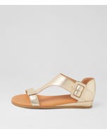 Huntlee Pale Gold Leather Sandals
