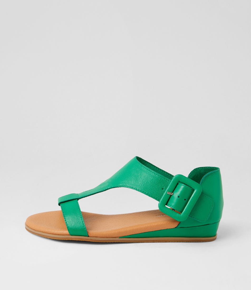 Huntlee Emerald Leather Sandals