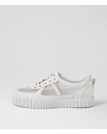 Obitta White Mesh Leather Sneakers
