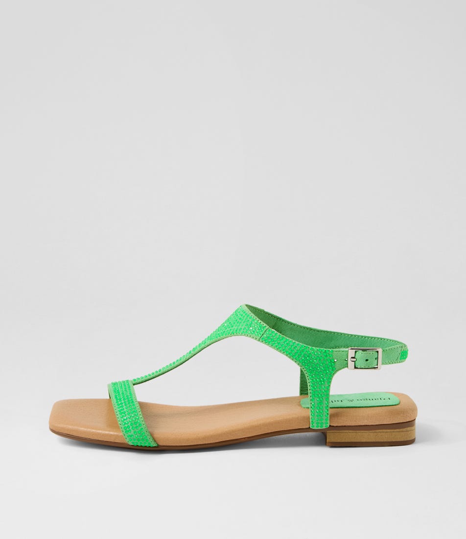 Parah Lime Suede Sandals