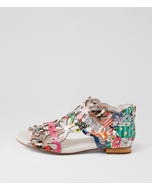 Pietro Collage 2 Print Patent Leather Sandals