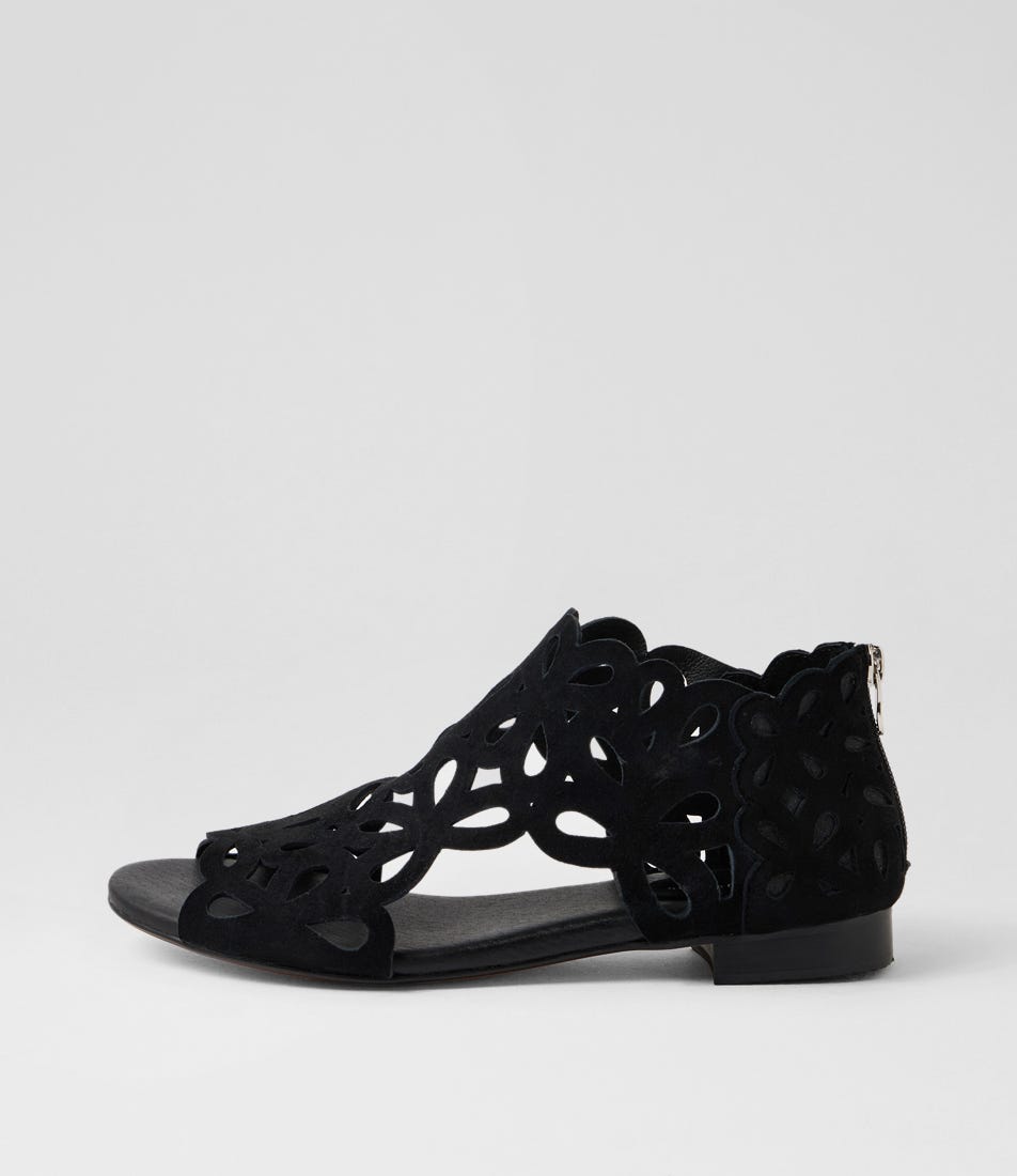 Pietro Black Suede Strappy Sandals