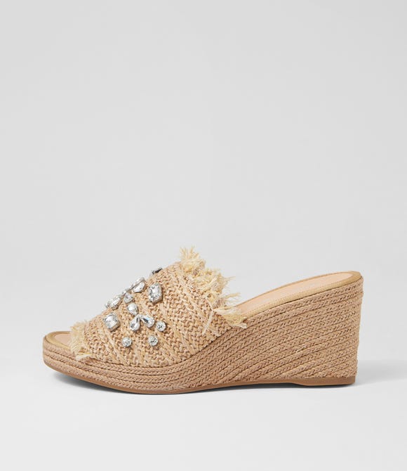 Pitchy Coffee Synthetic Raffia Espadrilles