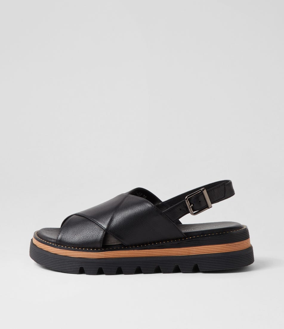 Sasi Black Leather Sandals