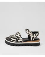 Simm Black White Zebra Pony Sandals