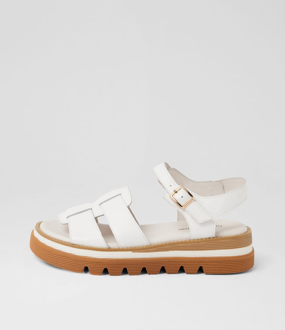 Simm White Leather Sandals