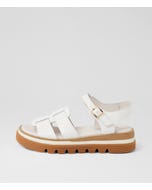 Simm White Leather Sandals