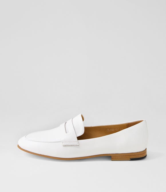 Ulani White Leather Loafers