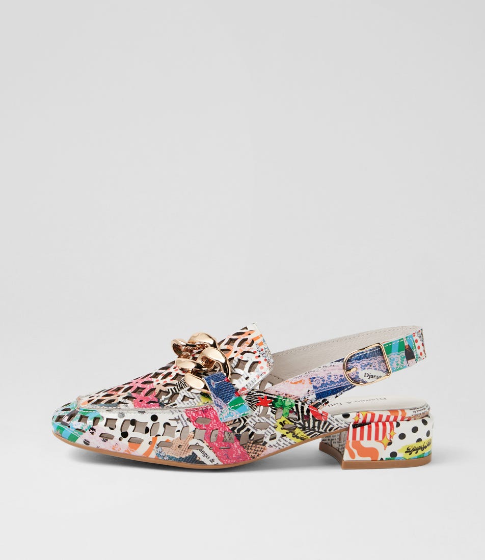 Vooper Collage 2 Print Patent Leather Heels