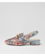 Vooper Red Multi Print Leather Heels
