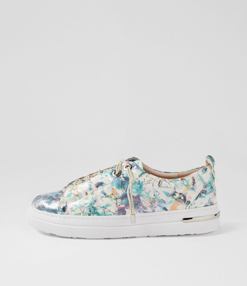 Wattel Blue Multi Leather Sneakers