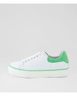 Fhay White Lime Leather Suede Sneakers
