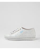 Mahina White Silver Leather Sneakers