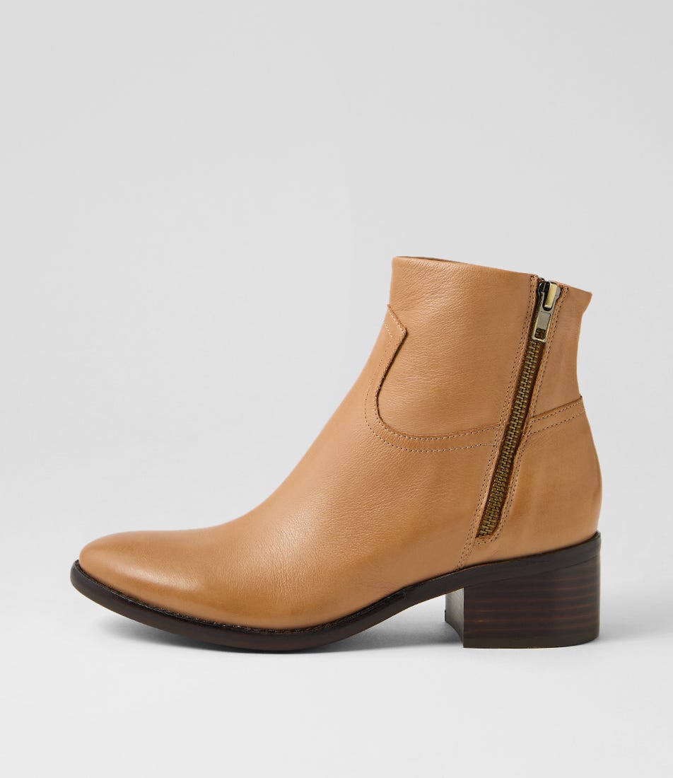 Parla Tan Leather Ankle Boots