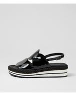 Alberte Black Patent Leather Sandals