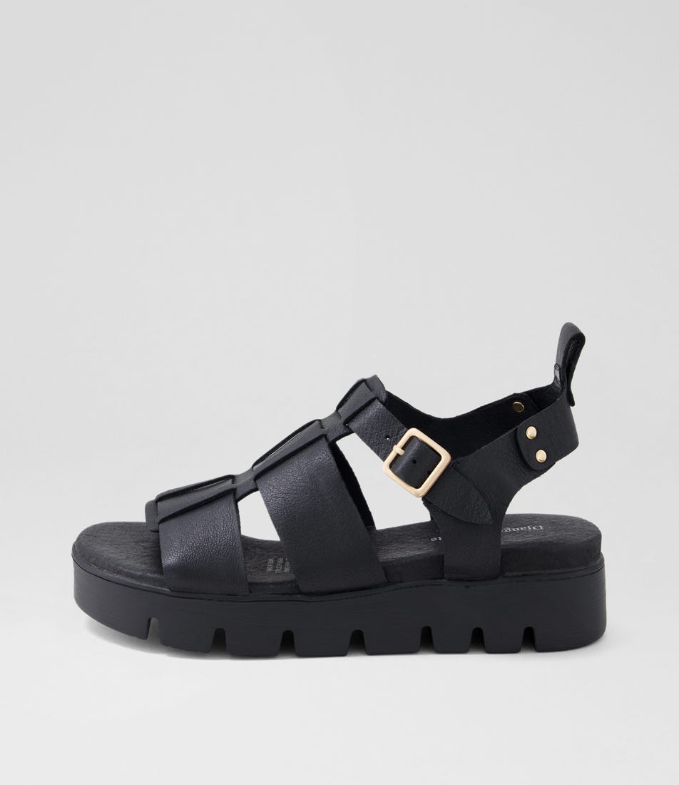 Bramleys Black Leather Sandals