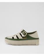 Baytown Khaki Almond Patent Leather Flat Shoes