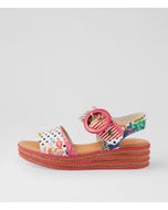 Cubbie Collage 2 Print Leather Sandals