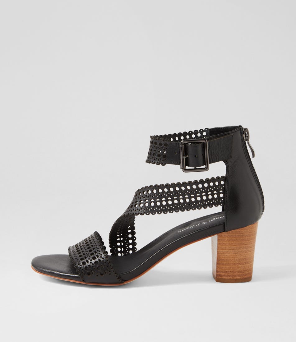 Capine Black Natural Leather Sandals by Django & Juliette