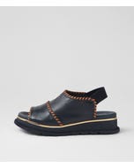 Carlenet Navy Tan Leather Sandals