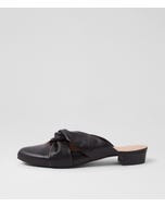 Edda Black Leather Mules