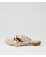 Edda Camel Champagne Leather Mules