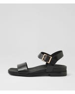 Elissay Black Leather Sandals