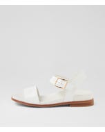Elissay White Leather Sandals
