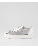 Fresno Silver Jewels Leather Mesh Sneakers