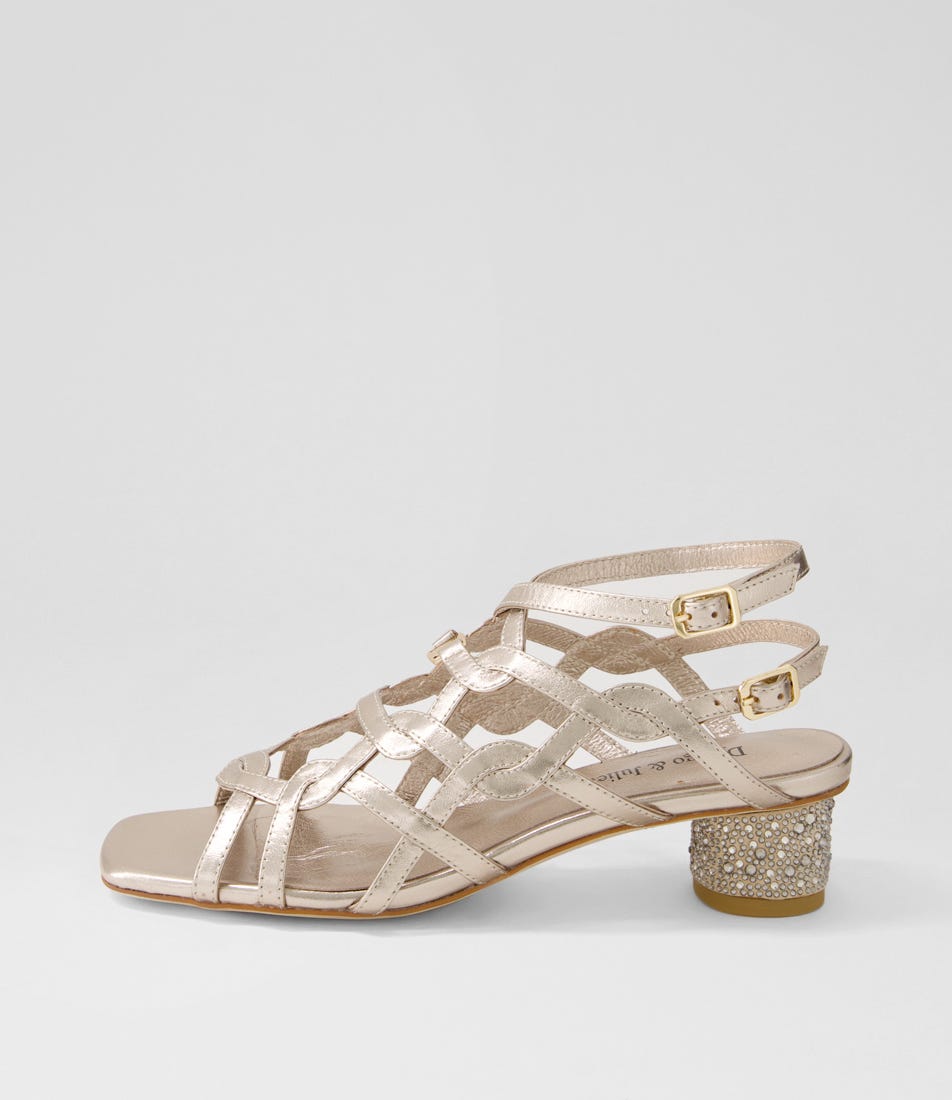 Hubli Platino Jewels Leather Sandals