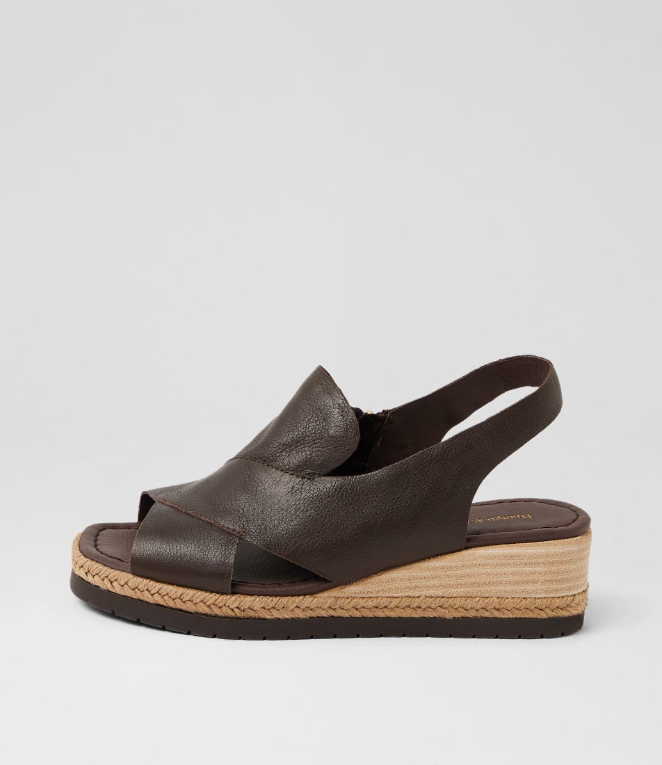 Illiet Choc Leather Wedges