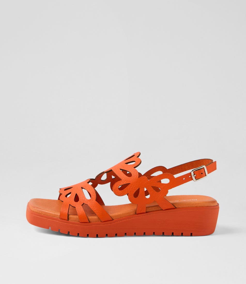 Jazelle New Orange Leather Sandals