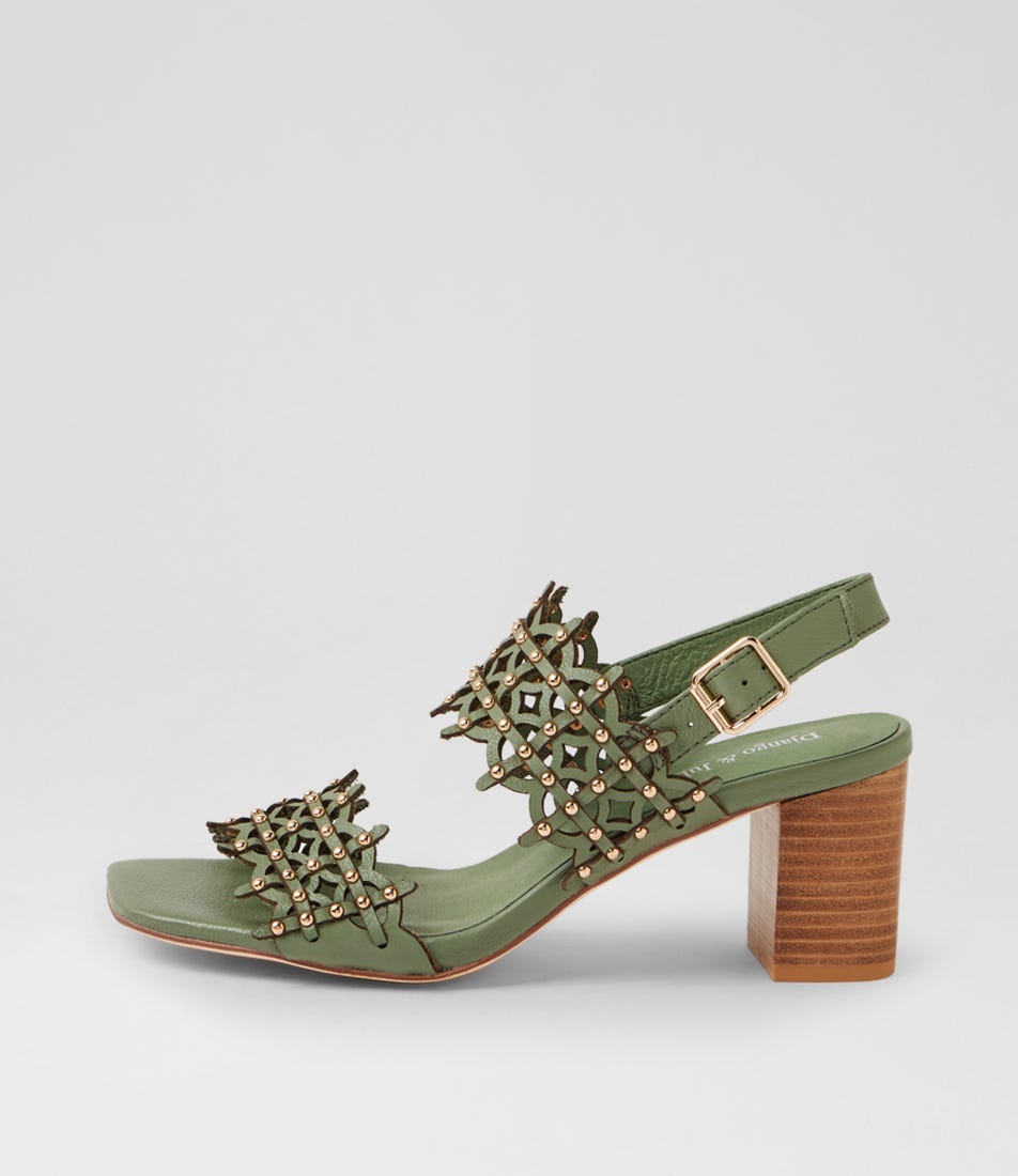Jully Khaki Leather Sandals