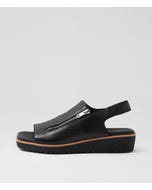 Kemma Black Leather Sandals