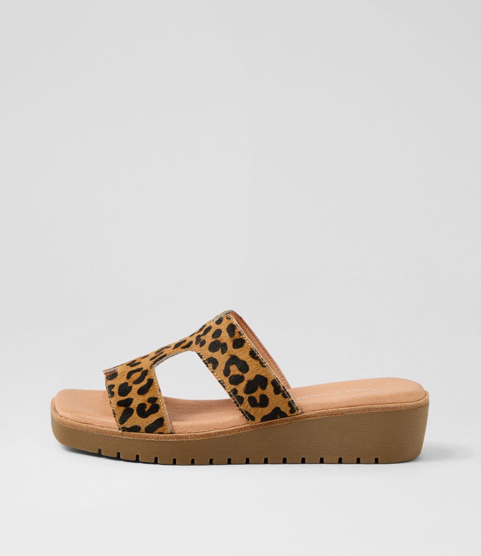 Kerem Tan Leopard Light Choc Pony Sandals