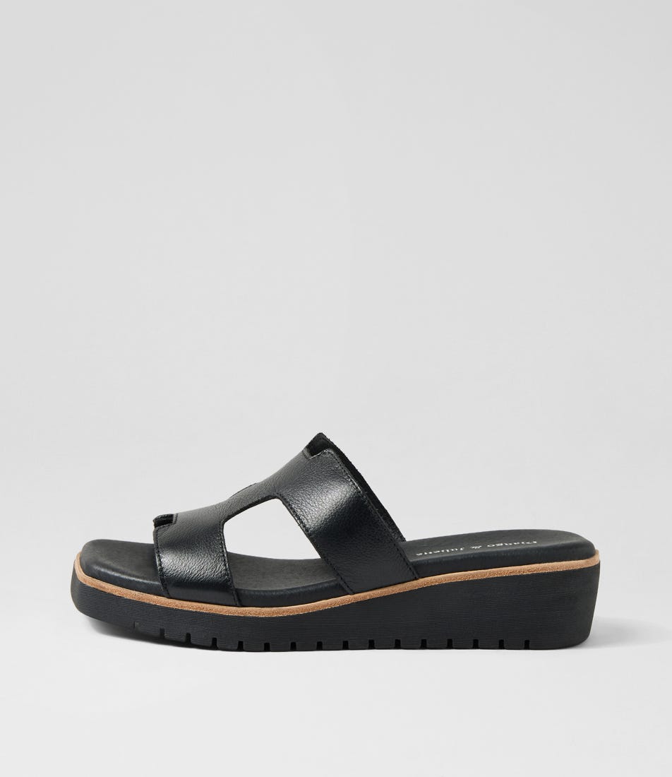 Kerem Black Leather Sandals