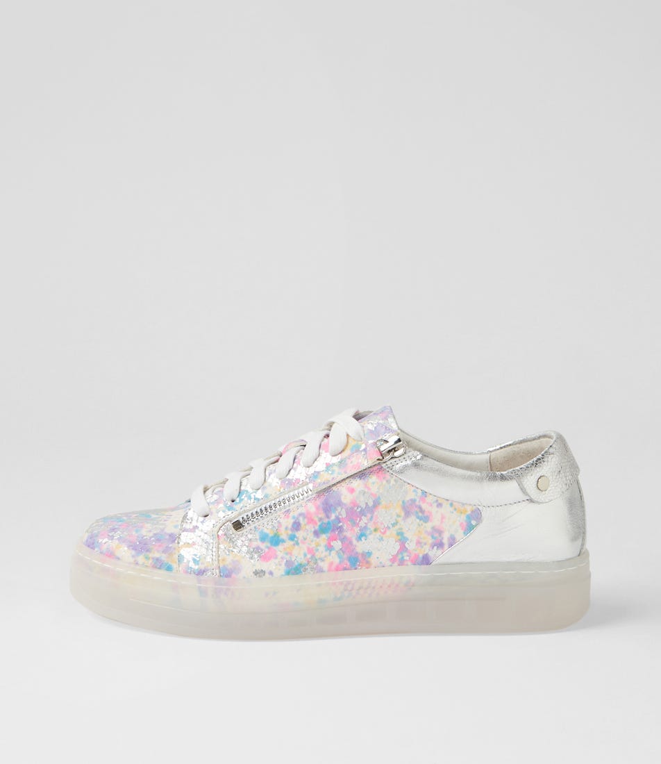 Noxxie Silver Pink Print Multi Sneakers
