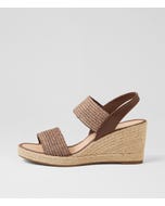Pivey Cocoa Natural Rope Elastic Leather Wedges