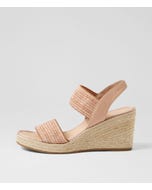 Pivey Coffee Natural Rope Elastic Leather Sandals