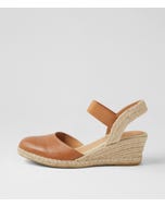 Rhainy Dark Tan Natural Rope Leather Wedges