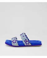 Yerba Cobalt Leather Slides